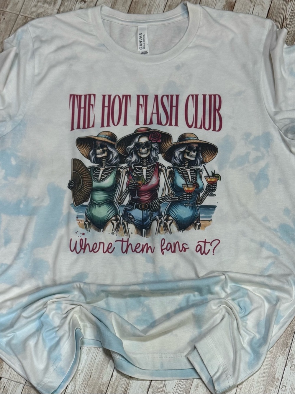 The Hot Flash Club blue bleached Shirt